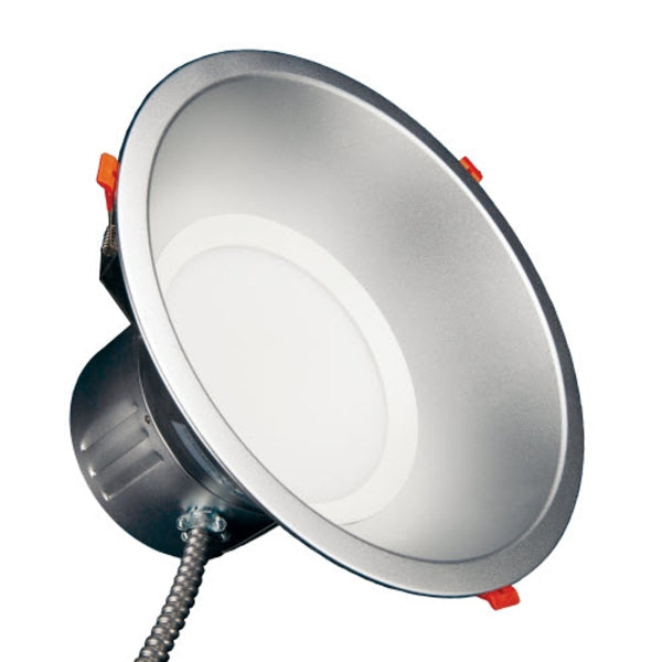 10 Inch Drop Ceiling Recessed LED Light, 18W / 23W / 30W, 2365 thru 3636 Lumens, 3K / 35K / 41K, 80+ CRI, 0-10V Dimmable, Matte Silver, 120-277V