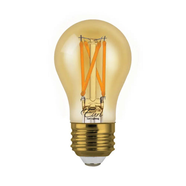 Filament A15 Bulb, 4.5 Watt, 450 Lumens, Medium E26 Base, 2700K, Amber Glass, 120V, 4-Pack
