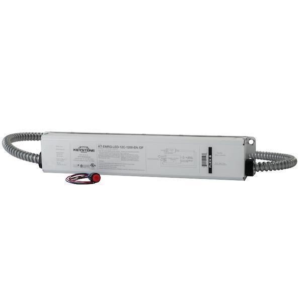 LED Emergency Backup Driver, 12 Watt, 1200 Lumens, Dual Flex Conduit, Test Switch with Charging Indicator Light, 120-277V