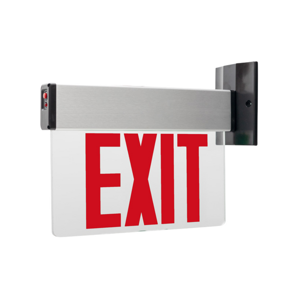EDGE LIT GREEN LED Exit Sign  Recessed  Mount